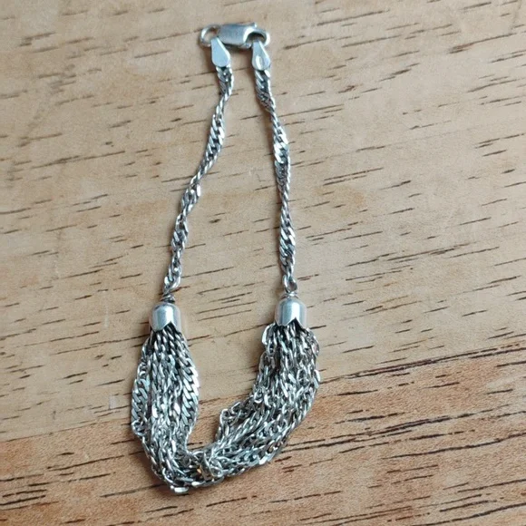 Multi Strand Sterling Silver Bracelet - Picture 6 of 10